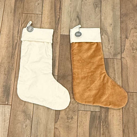 West Elm Large Velvet Stocking - Golden Oak - Picture 3 of 5